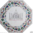 18" White Marble Round Coffee Table Top Peacock Tajmahal Inlay Art Outdoor Decor 18" White Marble Round Coffee Table Top Peacock Tajmahal Inlay Art Outdoor Decor