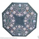 Size 24"x24" Green Marble Coffee Table Top Rare Inlay Marquetry Mosaic Furniture Size 24"x24" Green Marble Coffee Table Top Rare Inlay Marquetry Mosaic Furniture