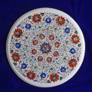 20" Marble Coffee Table Top White Marble Stone Inlaid Marquetry Pietra Dura Art 20" Marble Coffee Table Top White Marble Stone Inlaid Marquetry Pietra Dura Art