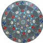 Size 2'x2' Marble Round Coffee Table Top Semi Gems Inlay Mosaic Patio Decor
