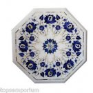 Size 1'x1' Marble Side Table Top Rare Pietra Dura Flower Marquertry Decor Art
