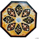 Size 24"x24" Marble Coffee Side Table Top Marquetry Inlay Mosaic Art Home Decor