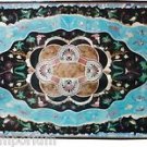 Size 2.5'x5' Marble Dining Table Top Turquoise Gems Inlay Mosaic Decor Furniture Size 2.5'x5' Marble Dining Table Top Turquoise Gems Inlay Mosaic Decor Furniture