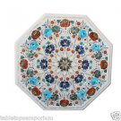 Size 2'x2' Marble Coffee Table Top Semi Precious Original Inlaid Christmas Gifts
