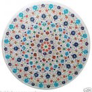 Size 42"x42" Marble Dining Table Top Handmade Inlay Mosaic Floral Art Decor