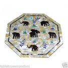 18" Marble Coffee Dining Table Top Paua Shell Elephant Semi Precious Home Decor 18" Marble Coffee Dining Table Top Paua Shell Elephant Semi Precious Home Decor