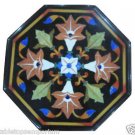 12" Black Marble Table Top Furniture Inlay Handmade Mosaic Home Decor Gifts