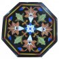 12" Black Marble Table Top Furniture Inlay Handmade Mosaic Home Decor Gifts