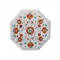 Size 1'x1' End Tables White Marble Inlay Coffee Table hand made Scagliola art