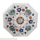 Size 12"x12" Marble Side Table Top Handmade Paua Shell Inlay Pietra Dura Arts Size 12"x12" Marble Side Table Top Handmade Paua Shell Inlay Pietra Dura Arts