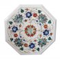Size 12"x12" Marble Side Table Top Handmade Paua Shell Inlay Pietra Dura Arts