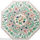 Size 30"x30" Marble Coffee Corner Table Top Malachite Inlay Pietradure Home Deco