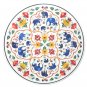 Size 2.5'x2.5' Marble Dining Table Top Handmade Real Gems Jungle Art Inlaid