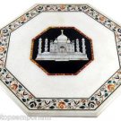 Size 24"x24" Marble Center Coffee Table Top Tajmahal Marquetry Moasic Decor