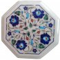 Size 1'x1' White Marble Center Side Coffee Table Top Inlay Marquetry Mosaic Deco