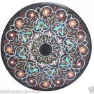 Size 36"x36" Black Marble Coffee Table Top Marquetry Handmade Home Decor Arts
