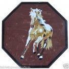 Size 18"x18" Marble End Coffee Table Top Inlay Mosaic Horse Marquetry Decor