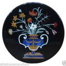 Size 30"x30" Marble Corner Coffee Table Top Inlay Gems Mosaic Floral Decor