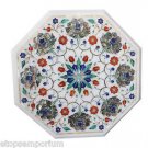 15" White Marble Coffee Table Top Stone Inlaid Paua Shell Home Decor Christmas 15" White Marble Coffee Table Top Stone Inlaid Paua Shell Home Decor Christmas