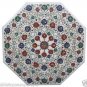 Size 2.5'x2.5' Marble Dining Table Top Semi Precious Marquetry Mosaic Decor Art