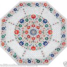 Size 2'x2' Marble Side Coffee Table Top Semi Gems Marquetry Mosaic Decor Size 2'x2' Marble Side Coffee Table Top Semi Gems Marquetry Mosaic Decor