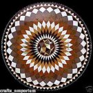24" Black Marble Marquetry Inlay Coffee Dining Table Top Mosaic Home Decor Gifts
