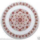 Size 2'x2' Marble Dining Table Top Semi Precious Original Inlaid Home Decor Art