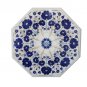 Size 18"x18" Marble Coffee Table Top Lapis Lazuli Inlay Mosaic Marquetry Decor