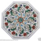 Size 12"x12" Marble Handmade Side Table Top Inlay Pietra Dura Peacock Art Home