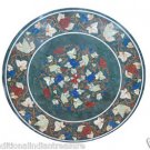 Size 4'x4' Marble Side Coffee Table Top Pietradure Gems Mosaic Leaves Decor Size 4'x4' Marble Side Coffee Table Top Pietradure Gems Mosaic Leaves Decor