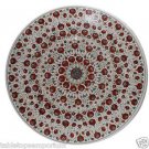 Size 4'x4' Marble Dining Coffee Table Top Semi Inlay Stone Mosaic Christmas Arts