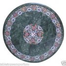 Size 2'x2' Marble Center Coffee Table Top Rare Inlay Gem Floral Mosaic Patio Art