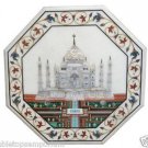 Size 20"x20" Marble Coffee Table Top Rare Tajmahal inlay Marquetry Outdoor Decor