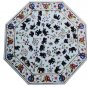 Size 42"x42" Marble Coffee Side Table Top Elephant Inlay Gem Marquetry Home Deco