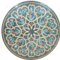 Size 3'x3' Green Marble Dining Table Top Handmade Marquetry Art Home Decor