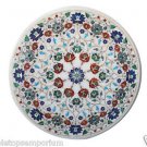 Size 2'x2' Marble Coffee Table Top Semi Precious Original Inlaid Home Decor Art