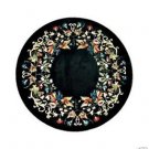 Size 2'x2' Black Marble Side Corner Coffee Table Top Inlay Marquetry Mosaic Deco