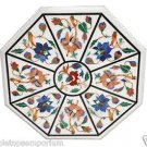 Size 24"x24" Marble Side Coffee Center Table Top Floral Inlay Mosaic Patio Decor Size 24"x24" Marble Side Coffee Center Table Top Floral Inlay Mosaic Patio Decor