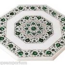 24"x24" Marble Side Corner Center Table Top Rare Malachite Gems Mosaic Inlay Art 24"x24" Marble Side Corner Center Table Top Rare Malachite Gems Mosaic Inlay Art
