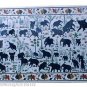 Size 2.5'x5' Marble Dining Table Top Lapis Stone Elephant Inlay Mosaic Decor Art