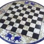 Size 30"x30" Marble Coffee Chess Table Top Mother of Pearl Elephant Inlay Mosaic