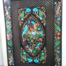 18"x12" Black Marble Tray Plate Turquoise Pietradure Art Inlaid Parrot Gift Deco 18"x12" Black Marble Tray Plate Turquoise Pietradure Art Inlaid Parrot Gift Deco