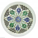12" Marble Plate Pietra Dura Malachite Filigree Handmade Arts Home Decor Gifts