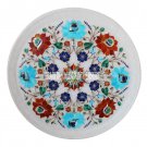 14" Marble Serving Dish Plate Hakik Mosaic Art Inlay Collectible Art Gifts Decor