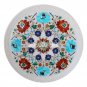 14" Marble Serving Dish Plate Hakik Mosaic Art Inlay Collectible Art Gifts Decor