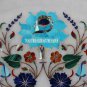 14" Marble Serving Dish Plate Hakik Mosaic Art Inlay Collectible Art Gifts Decor
