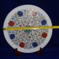 12" Marble Lapis Lazuli Plate Inlaid Hakik Marquetry Gems Inlay Art Decor Gifts