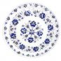 12" Marble Round Plate Real Lapis Gem Semi Precious Inlay Floral Home Gift Decor