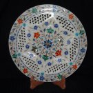 12" Marble Lapis Pietra Dura Marquetry Gifts Plate Home Decor Hand made Decor 12" Marble Lapis Pietra Dura Marquetry Gifts Plate Home Decor Hand made Decor