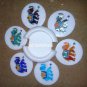 White Marble Tea Coasters Set Rare Mosaic Elephant Art Inlay Pietradure Decor